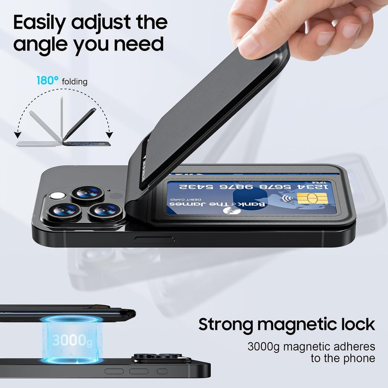 Frapkom for MagSafe Wallet, Powerful Magnetic Wallet for iPhone, Adjustable Leather Magnetic Card Holder for iPhone 17/16/15/14/13/12 Series, Card Slot, ID Window, RFID Blocking（black） - Image 2